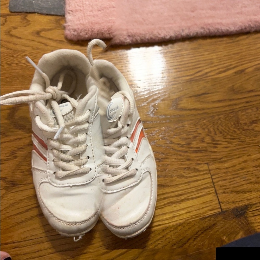 Chic White and Pink Kids Sneakers